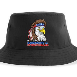 Merica Eagle Mullet 4th Of July American Flag Usa Sustainable Bucket Hat