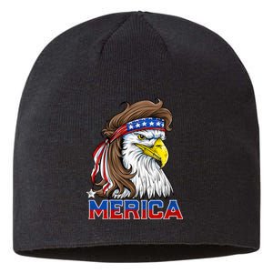 Merica Eagle Mullet 4th Of July American Flag Usa Sustainable Beanie