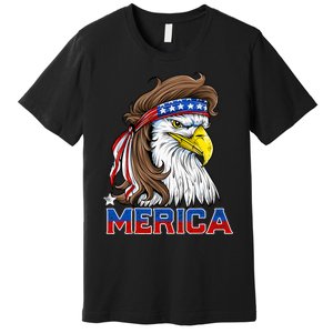 Merica Eagle Mullet 4th Of July American Flag Usa Premium T-Shirt