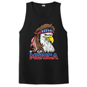 Merica Eagle Mullet 4th Of July American Flag Usa PosiCharge Competitor Tank