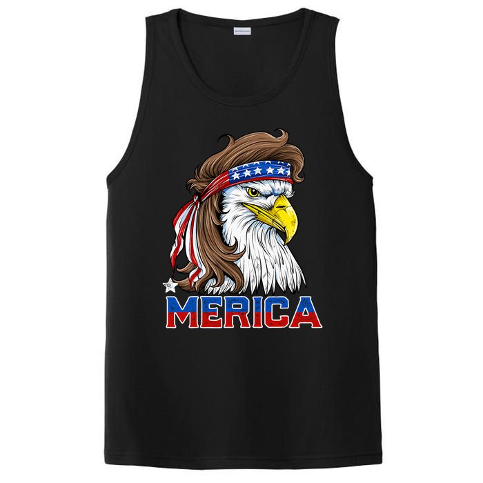 Merica Eagle Mullet 4th Of July American Flag Usa PosiCharge Competitor Tank