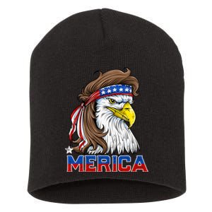 Merica Eagle Mullet 4th Of July American Flag Usa Short Acrylic Beanie