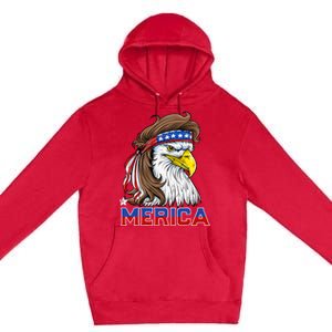 Merica Eagle Mullet 4th Of July American Flag Usa Premium Pullover Hoodie