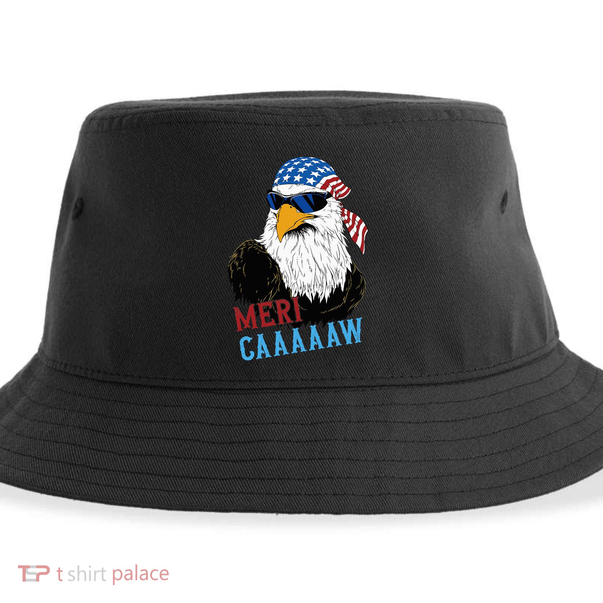 Mericaaaaaw Eagle Mullet Usa American Flag Sustainable Bucket Hat
