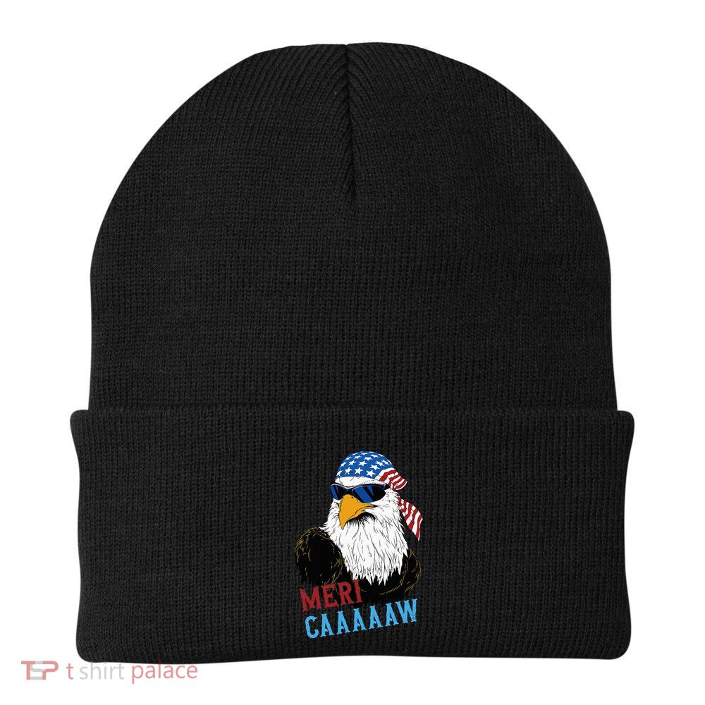 Mericaaaaaw Eagle Mullet Usa American Flag Beanie