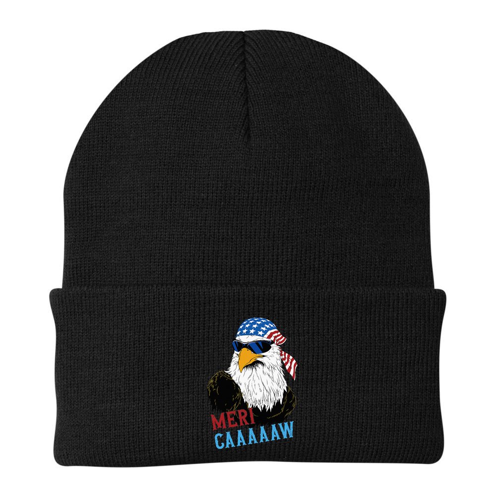 Mericaaaaaw Eagle Mullet Usa American Flag Beanie