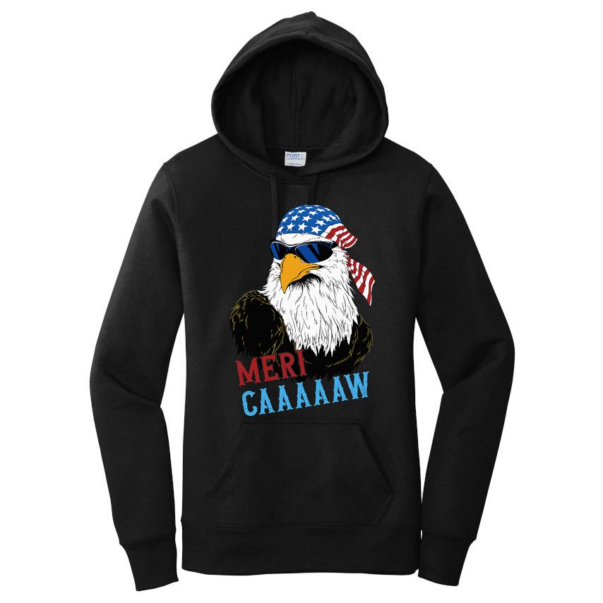 Mericaaaaaw Eagle Mullet Usa American Flag Women's Pullover Hoodie
