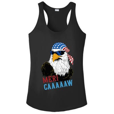 Mericaaaaaw Eagle Mullet Usa American Flag Ladies PosiCharge Competitor Racerback Tank