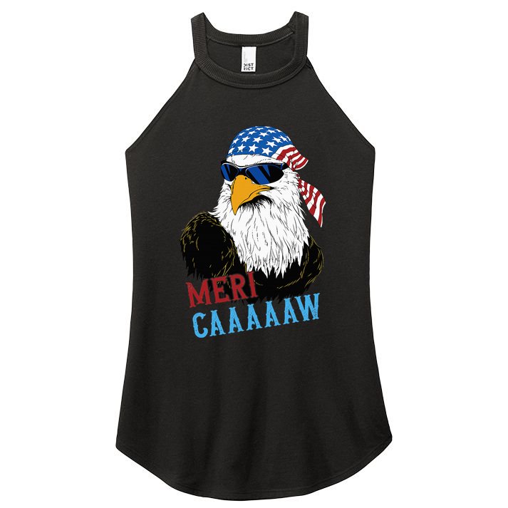 Mericaaaaaw Eagle Mullet Usa American Flag Women's Perfect Tri Rocker Tank