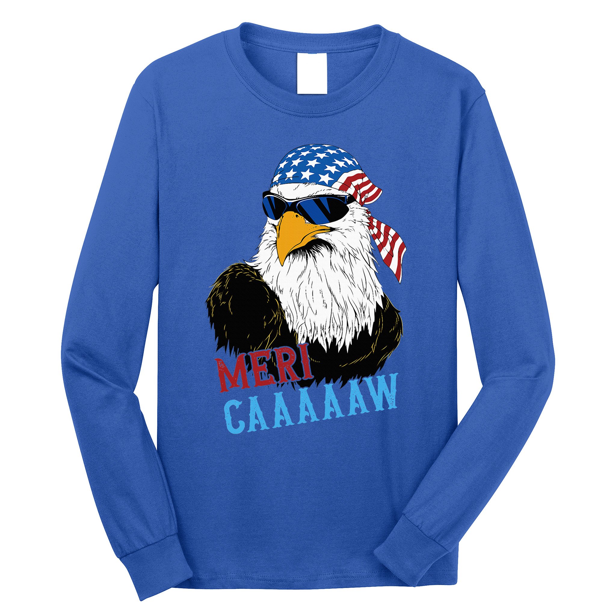 Mericaaaaaw Eagle Mullet Usa American Flag Long Sleeve Shirt