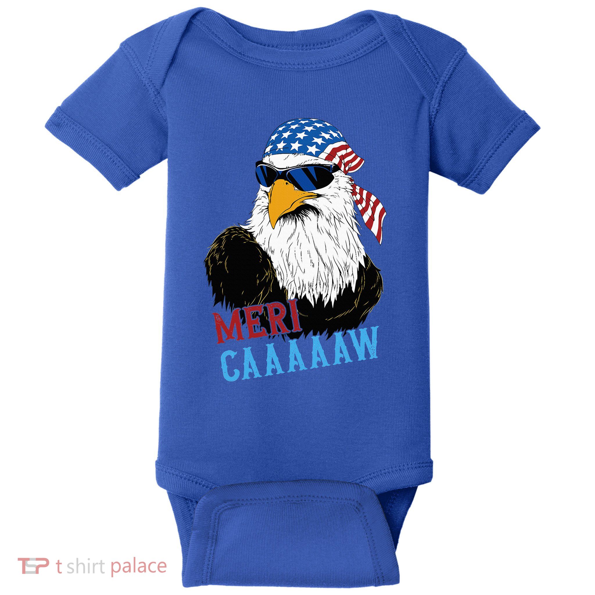 Mericaaaaaw Eagle Mullet Usa American Flag Baby Bodysuit