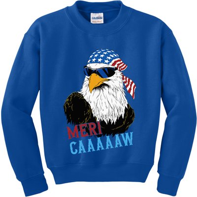Mericaaaaaw Eagle Mullet Usa American Flag Kids Sweatshirt