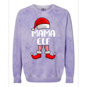 Mom Elf Mother Christmas Elf Gift Colorblast Crewneck Sweatshirt