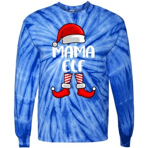 Mom Elf Mother Christmas Elf Gift Tie-Dye Long Sleeve Shirt