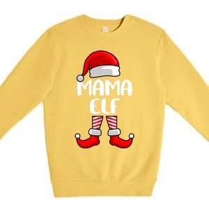 Mom Elf Mother Christmas Elf Gift Premium Crewneck Sweatshirt