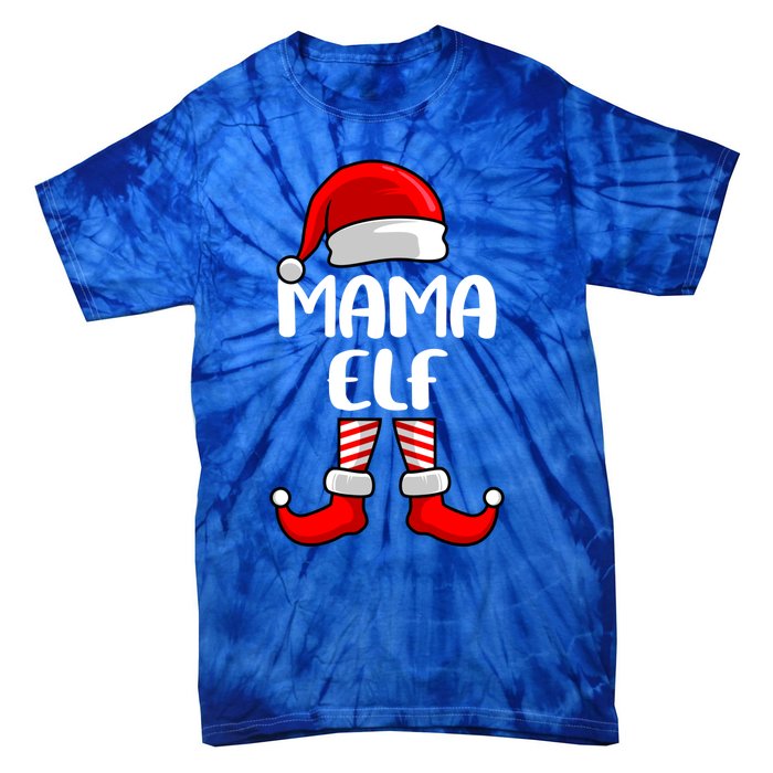 Mom Elf Mother Christmas Elf Gift Tie-Dye T-Shirt