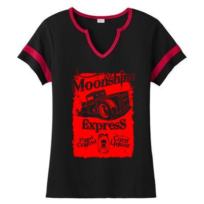 Moonshine Express Ladies Halftime Notch Neck Tee