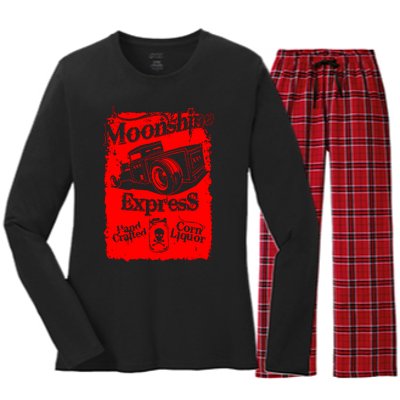 Moonshine Express Women's Long Sleeve Flannel Pajama Set 