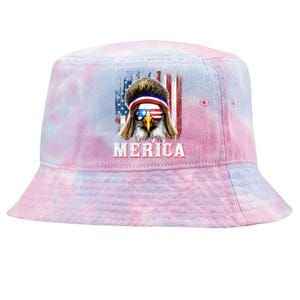 Merica Eagle Mullet 4th Of July American Flag Stars Stripes Tie-Dyed Bucket Hat