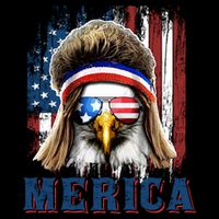 Merica Eagle Mullet Shirt 4th Of July American Flag Drawstring Bag