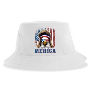 Merica Eagle Mullet Shirt 4th Of July American Flag Sustainable Bucket Hat