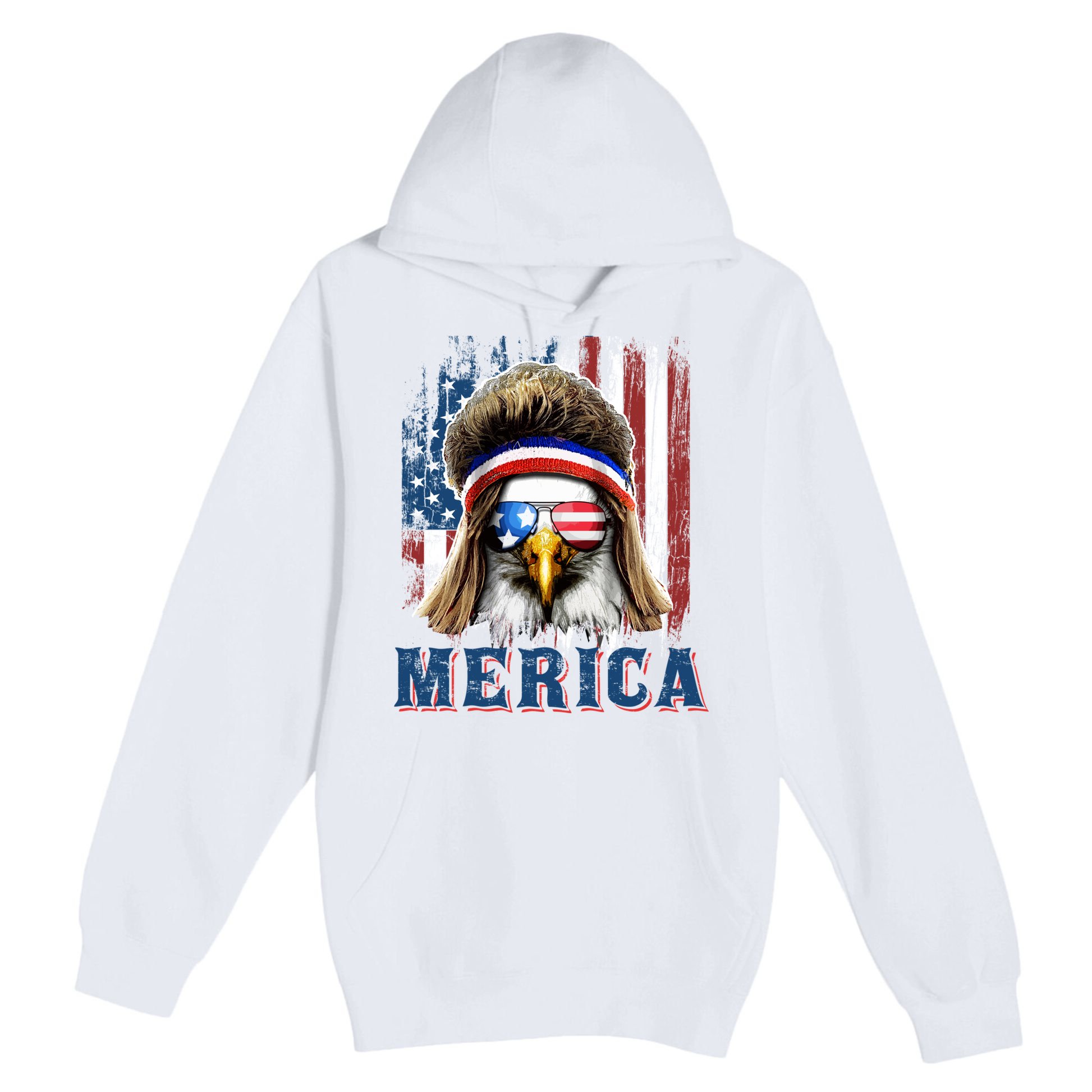 Merica Eagle Mullet Shirt 4th Of July American Flag Premium Pullover Hoodie