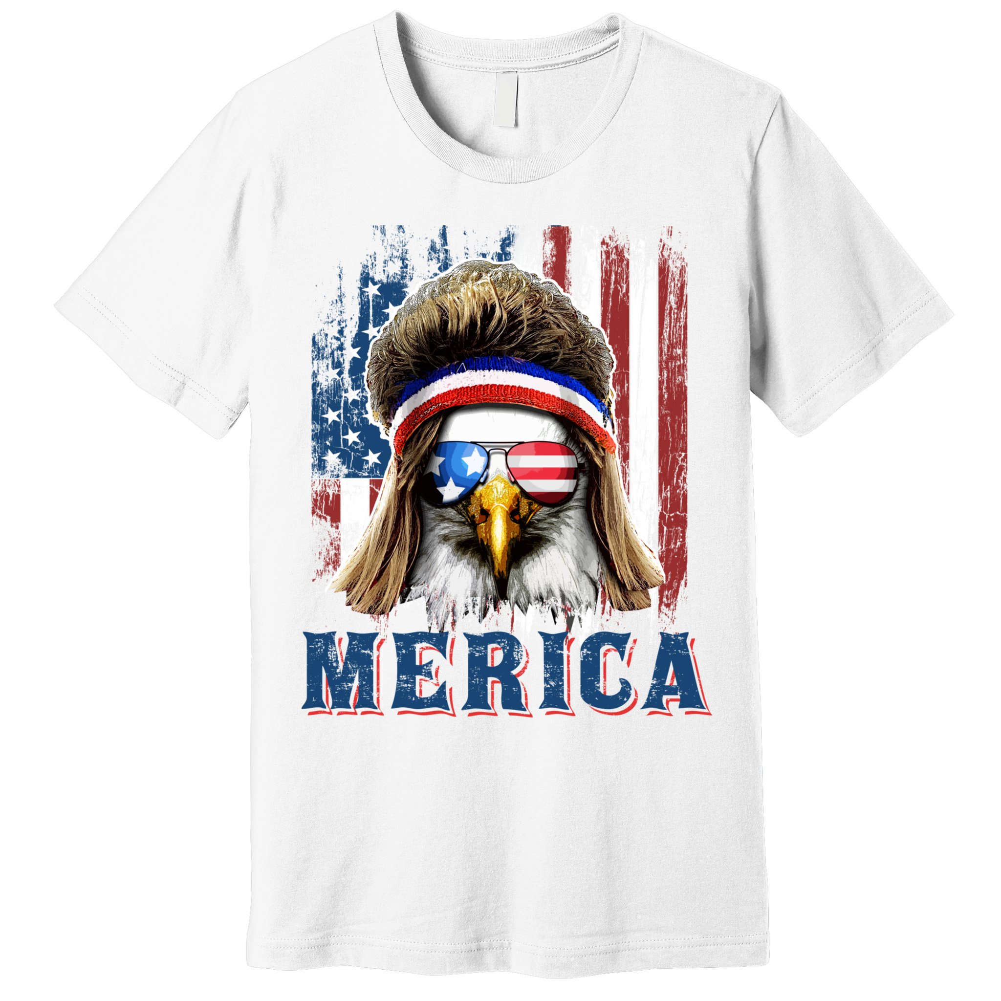 Merica Eagle Mullet Shirt 4th Of July American Flag Premium T-Shirt