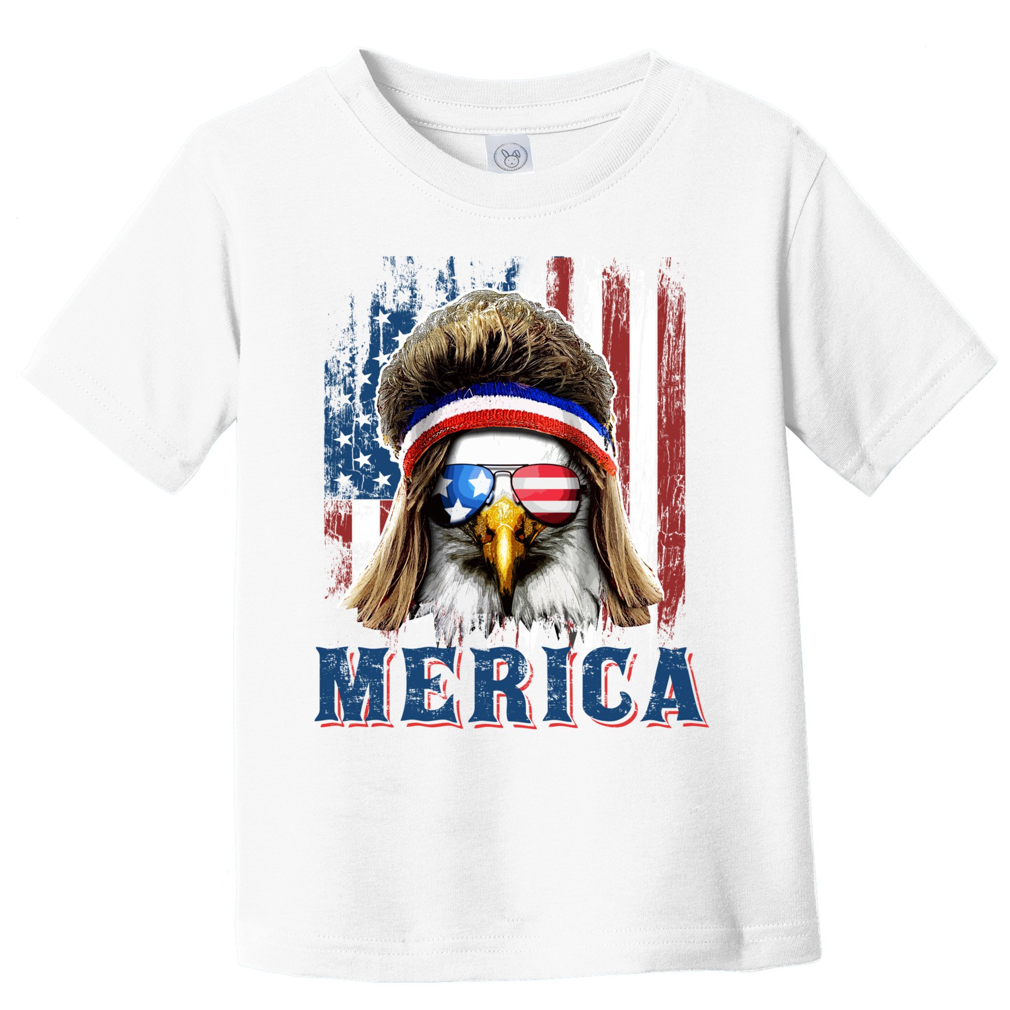 Merica Eagle Mullet Shirt 4th Of July American Flag Toddler T-Shirt