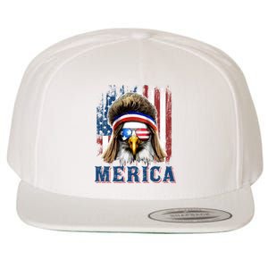 Merica Eagle Mullet Shirt 4th Of July American Flag Wool Snapback Cap