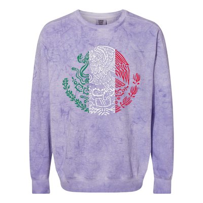 Mexican Eagle Mexico Flag Colorblast Crewneck Sweatshirt