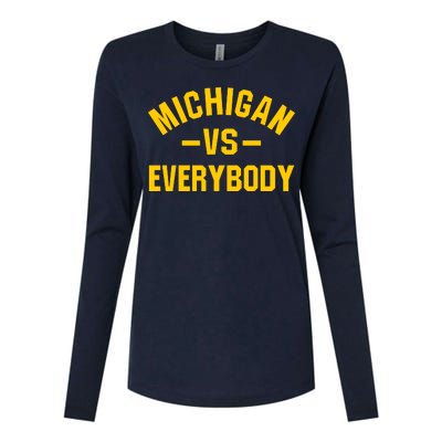 Michigan Everybody Womens Cotton Relaxed Long Sleeve T-Shirt