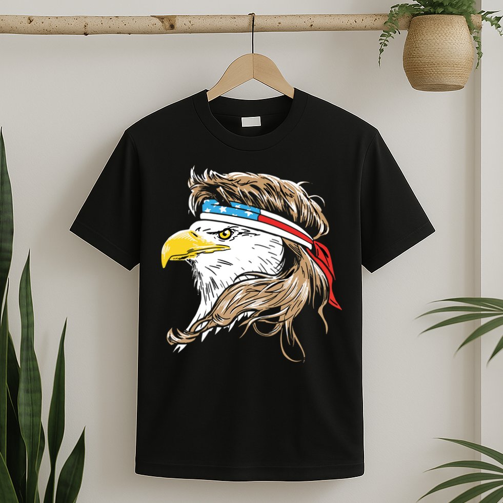 Merica Eagle Mullet 4th Of July T-Shirt