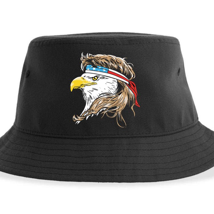 Merica Eagle Mullet 4th Of July Sustainable Bucket Hat