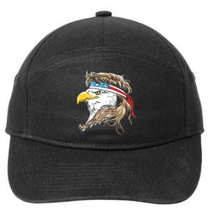 Merica Eagle Mullet 4th Of July 7-Panel Snapback Hat