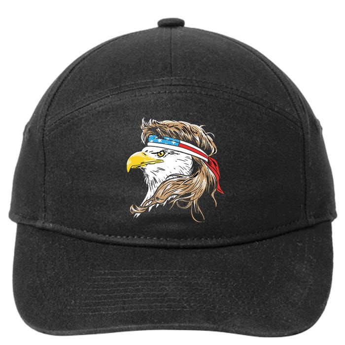 Merica Eagle Mullet 4th Of July 7-Panel Snapback Hat