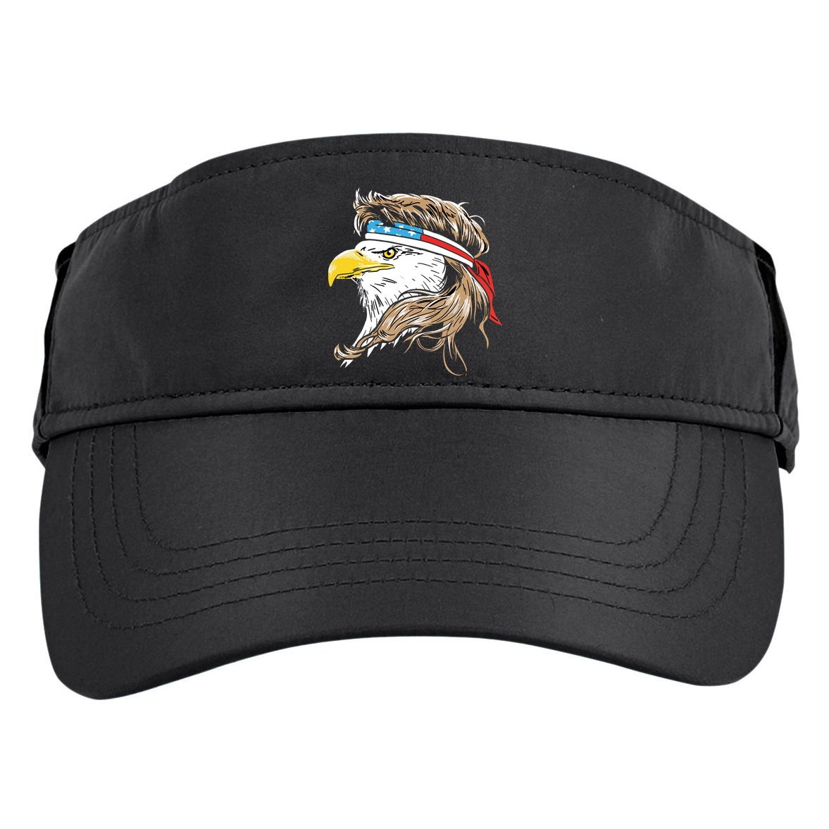 Merica Eagle Mullet 4th Of July Adult Drive Performance Visor