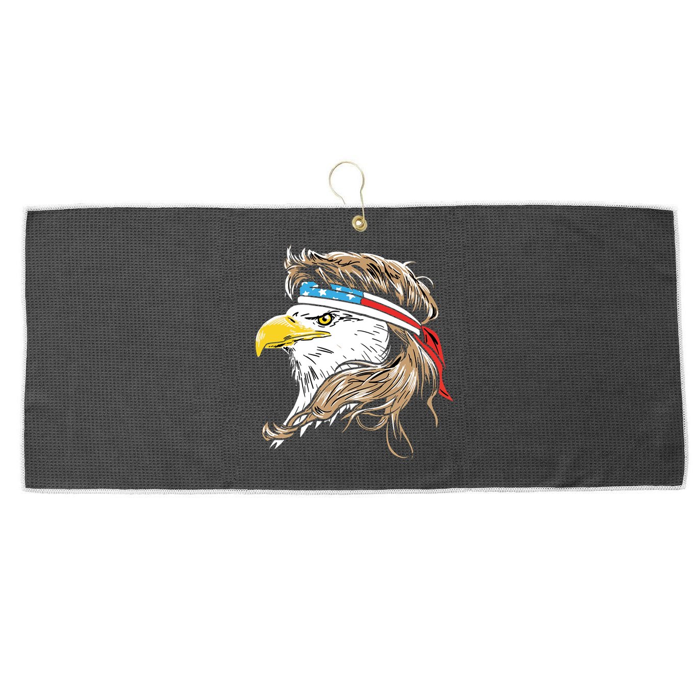 Merica Eagle Mullet 4th Of July Large Microfiber Waffle Golf Towel