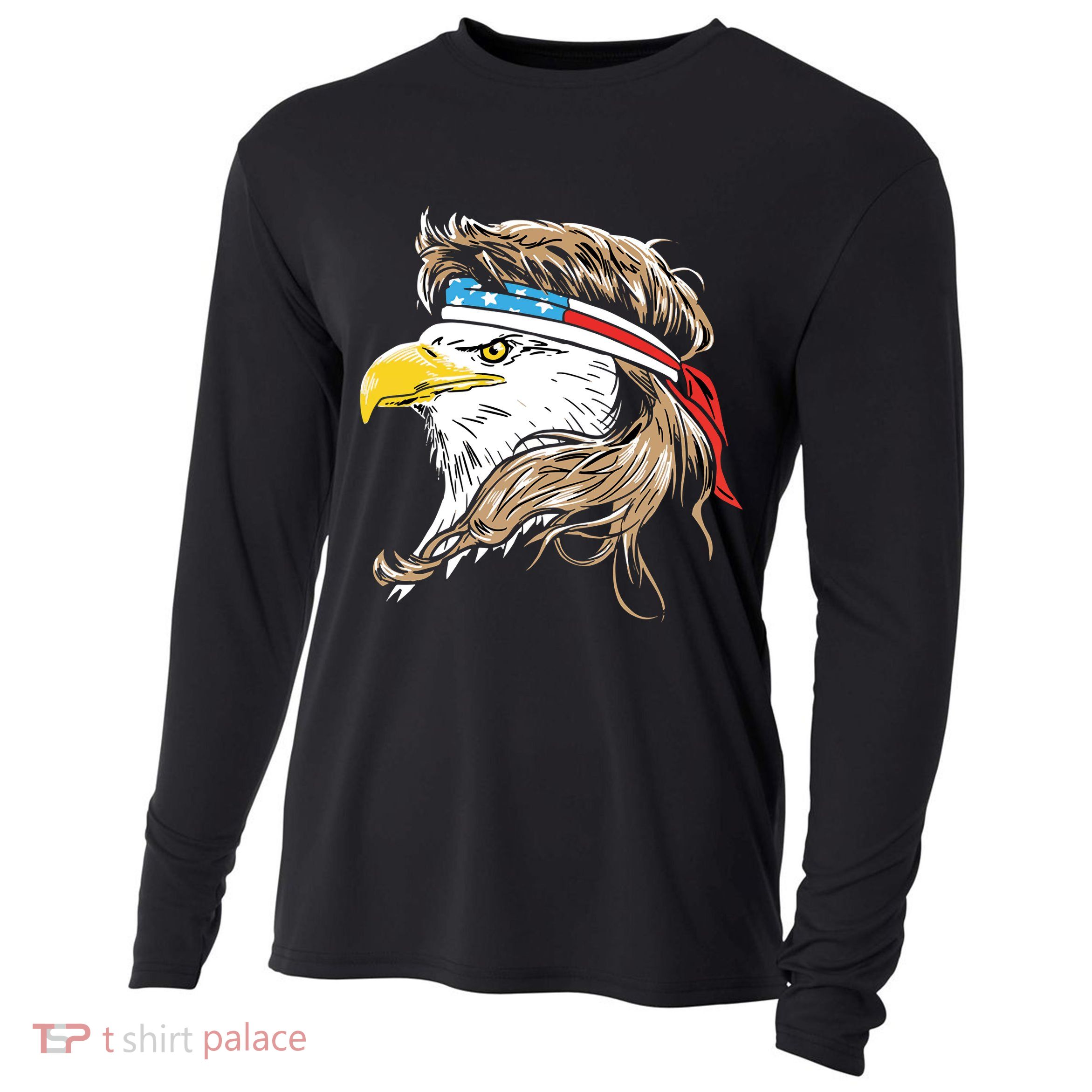 Merica Eagle Mullet 4th Of July Cooling Performance Long Sleeve Crew