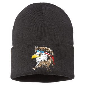 Merica Eagle Mullet 4th Of July Sustainable Knit Beanie