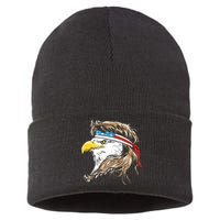 Merica Eagle Mullet 4th Of July Sustainable Knit Beanie