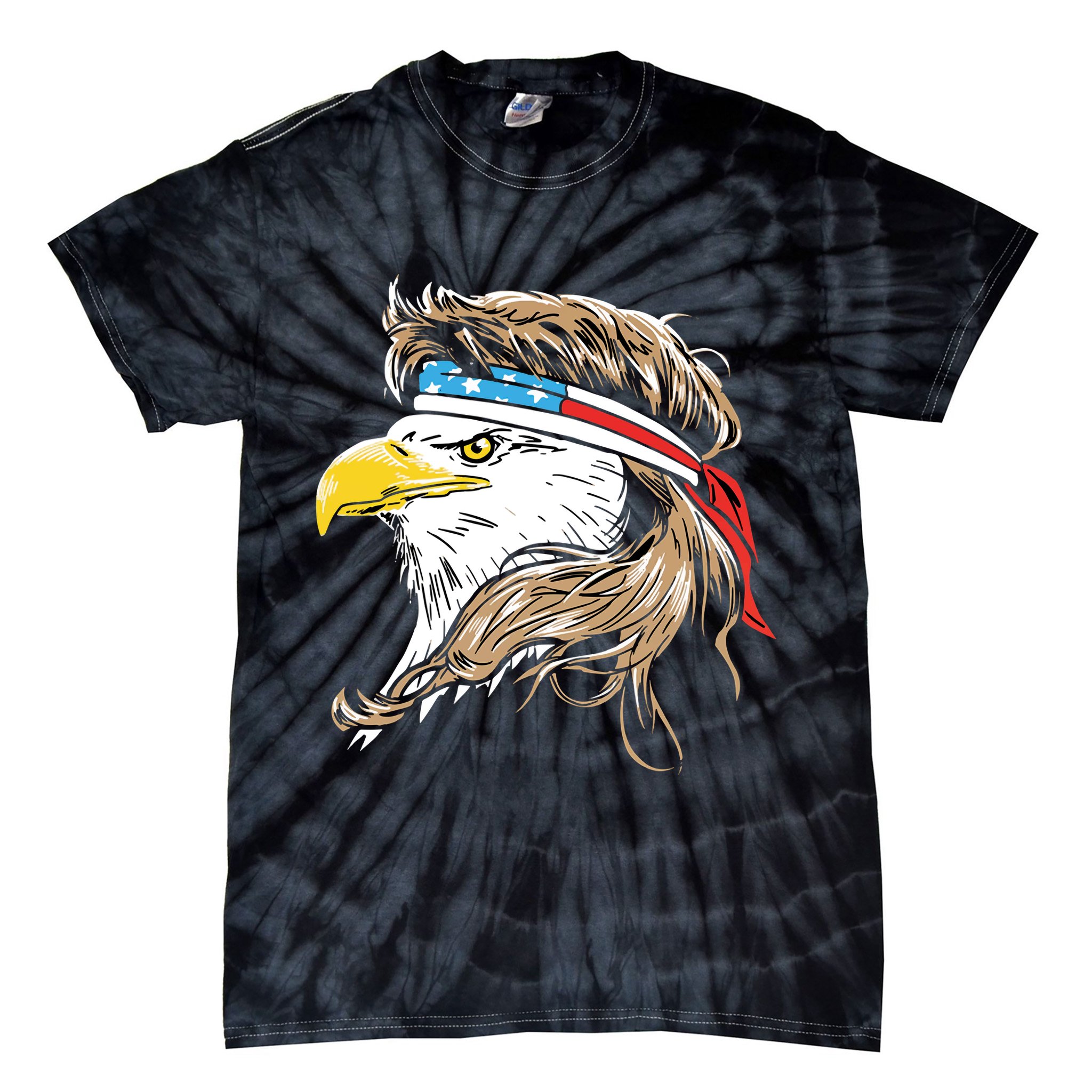 Merica Eagle Mullet 4th Of July Tie-Dye T-Shirt