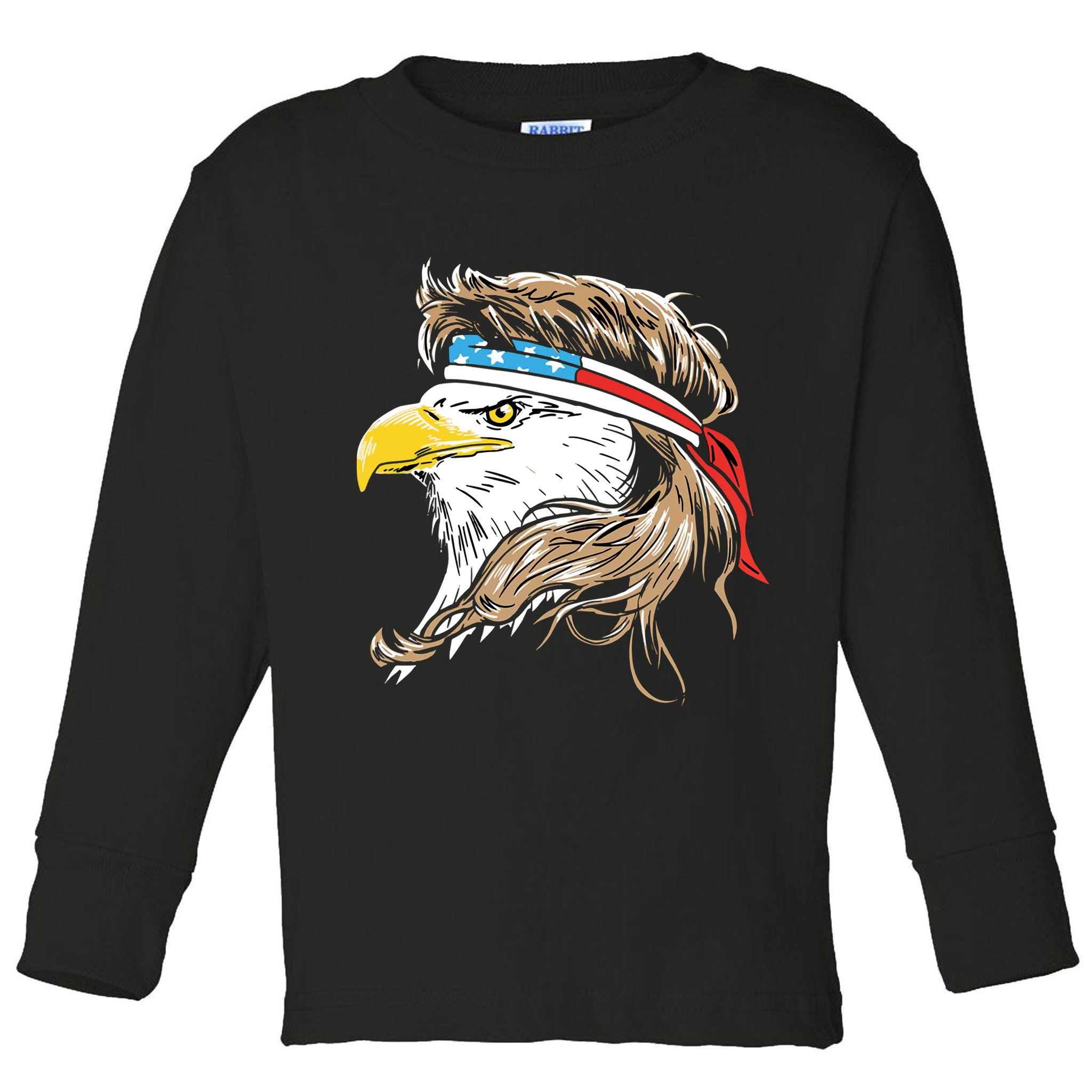 Merica Eagle Mullet 4th Of July Toddler Long Sleeve Shirt