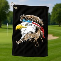 Merica Eagle Mullet 4th Of July Golf Towel