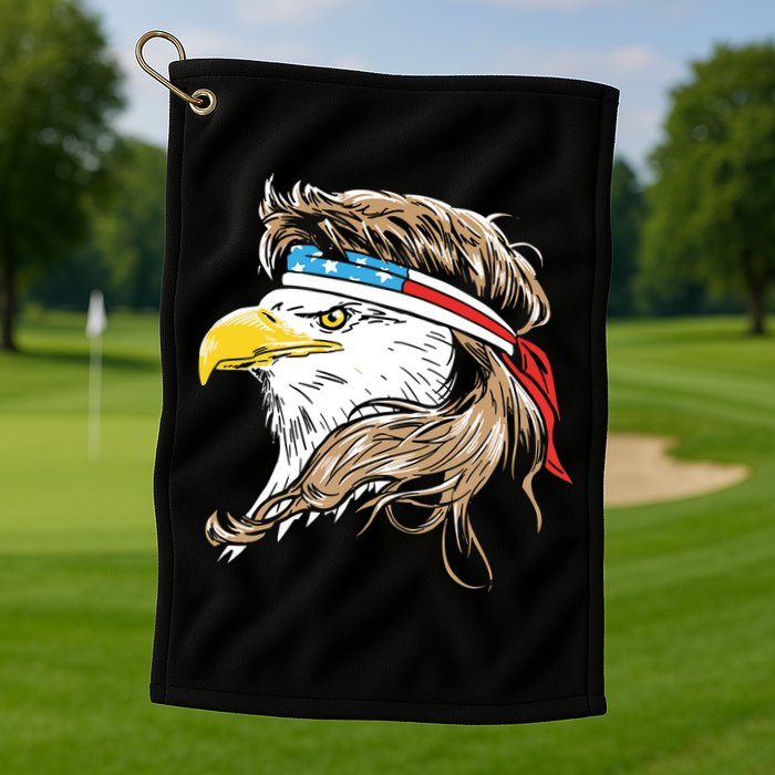 Merica Eagle Mullet 4th Of July Golf Towel
