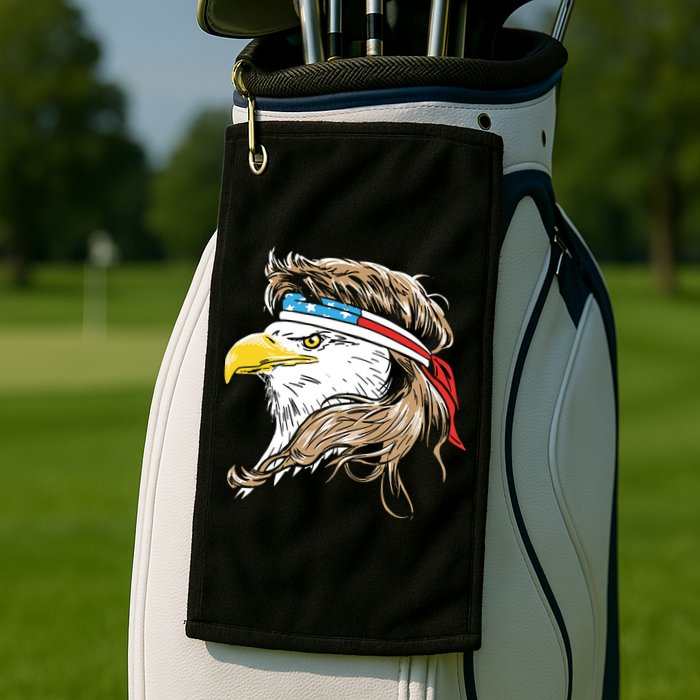 Merica Eagle Mullet 4th Of July Golf Towel
