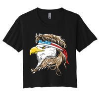 Merica Eagle Mullet 4th Of July Women's Crop Top Tee