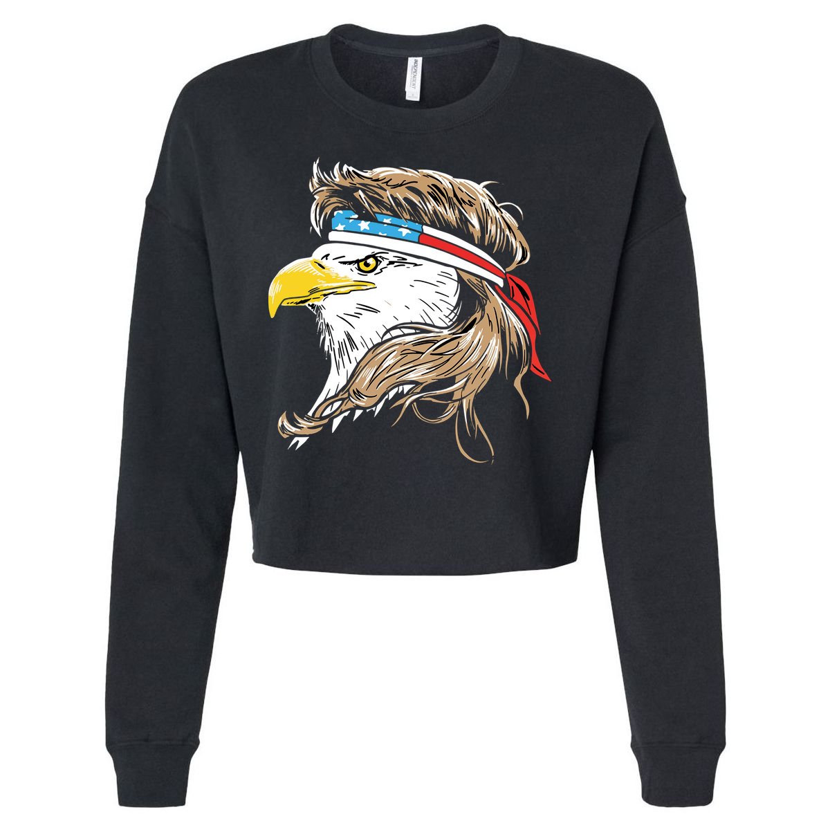 Merica Eagle Mullet 4th Of July Cropped Pullover Crew