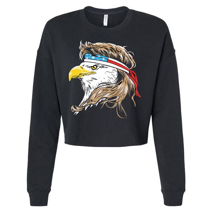 Merica Eagle Mullet 4th Of July Cropped Pullover Crew