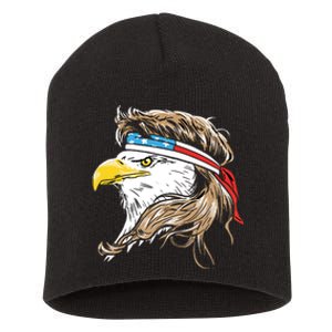 Merica Eagle Mullet 4th Of July Short Acrylic Beanie