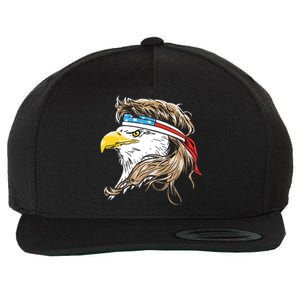 Merica Eagle Mullet 4th Of July Wool Snapback Cap